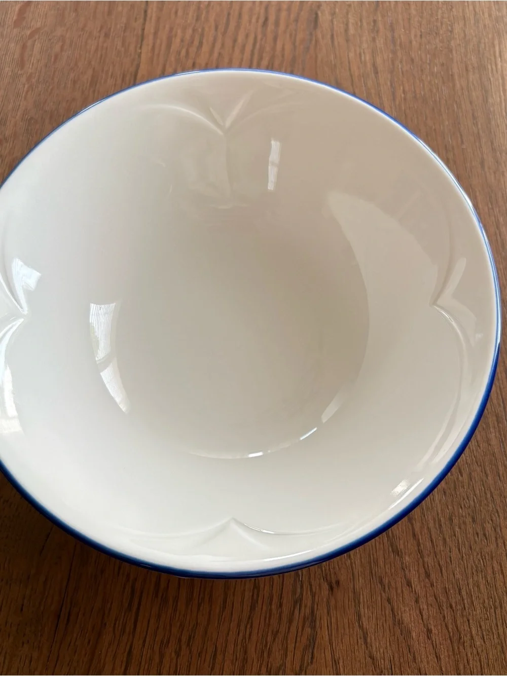 Steelite ALBALITE soup salad bowl set white blue rim England